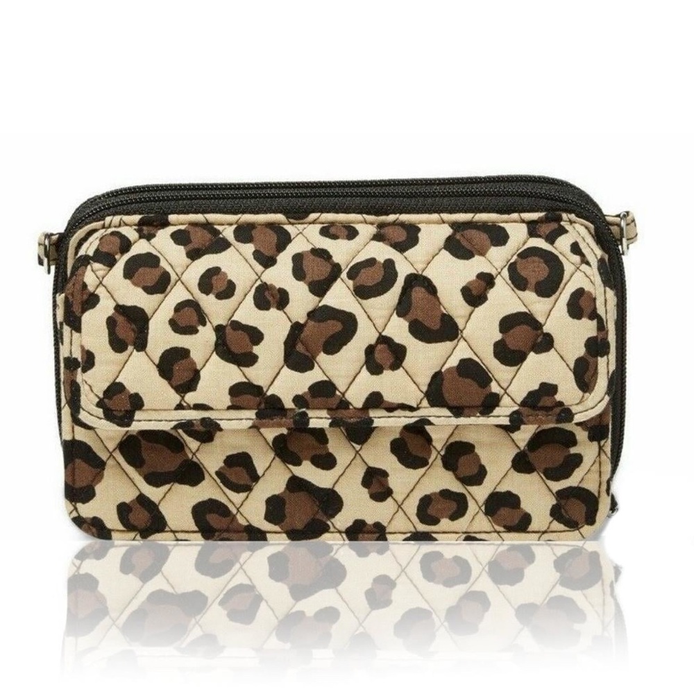 Vera Bradley smartphone wristlet/small crossbody wallet Leopard print. NWOT
